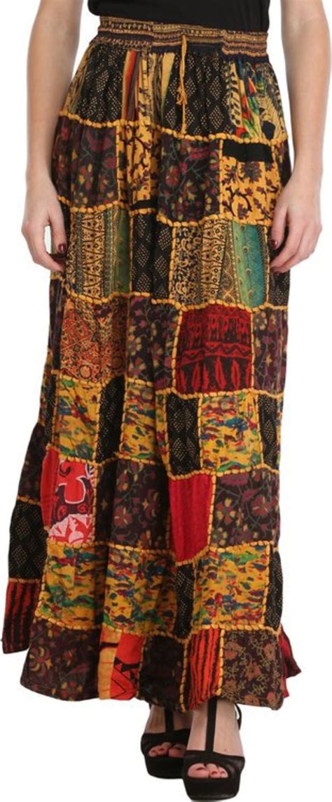 Long Printed Dori Skirt From Gujarat With Patch Work Etsy