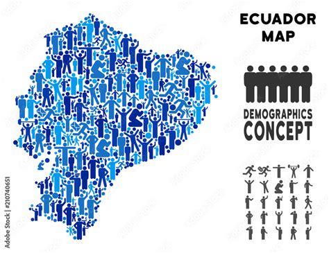 Vector Population Ecuador Map Demography Concept Of Ecuador Map Made Of Crowd With Variable