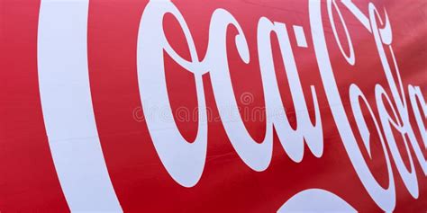 Large Coca Cola Advertisement Banner Of Red Colour Editorial Stock