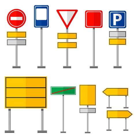 Road Symbols Traffic Signs Graphic Elements Isolated City Construction