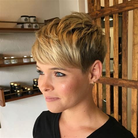 Pixie With Textured Crown And Bangs Shag Hairstyles Short Shag