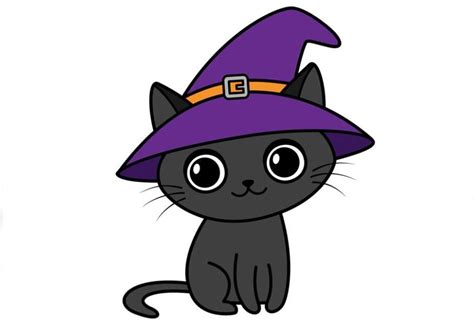 How To Draw A Halloween Cat Step By Step