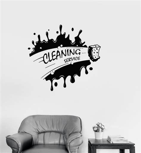 Vinyl Decal Cleaning Service Housekeeping Decor Cleaner Wall Stickers