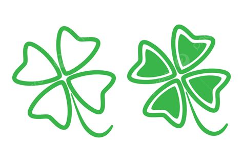 Vector Icon Of Lucky Four Leaf Clover For Patrick S Day Clover Lucky