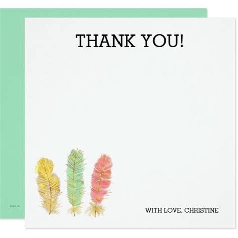 40th Feather Photo Birthday Thank You Card Birthday Thank You Cards
