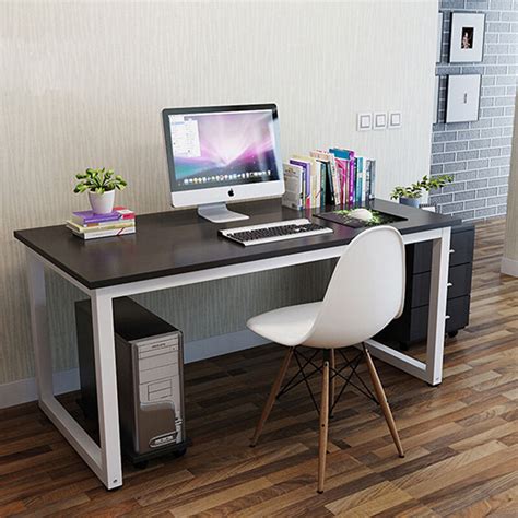 This desk is a great choice for home office activities, including writing. Home Office Foldable Table Wooden Metal Computer Desk ...