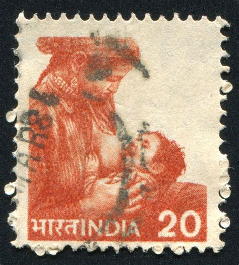 INDIA CIRCA 1955 Stamp Printed By India And Shows Mother Nurse Stamp