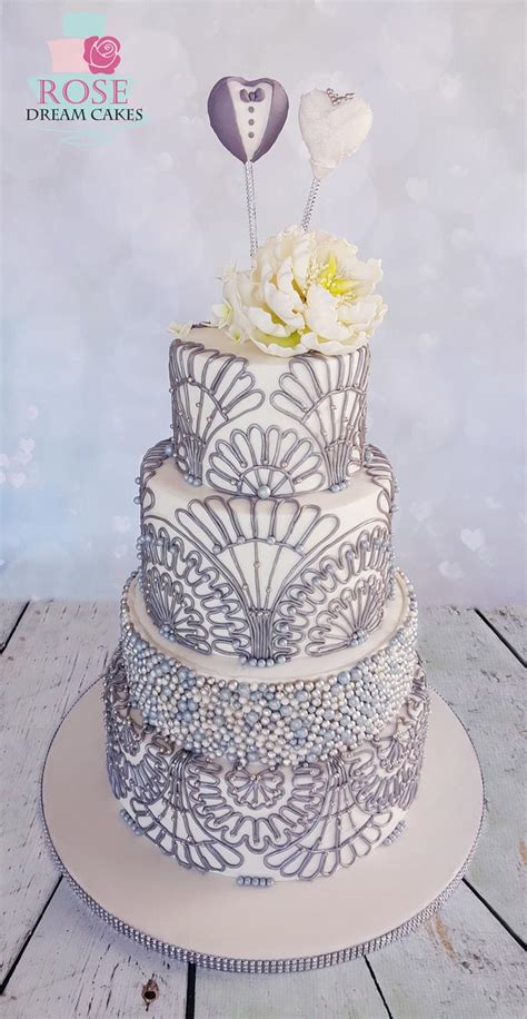 Vintage Art Nouveau Wedding Cake Decorated Cake By Rose Cakesdecor