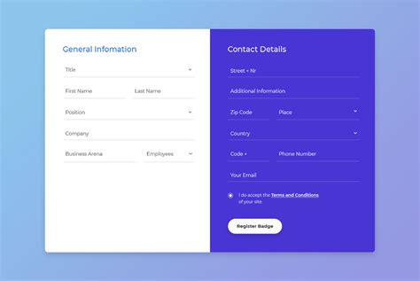 Student Registration Form Template Html Css Free Download Free