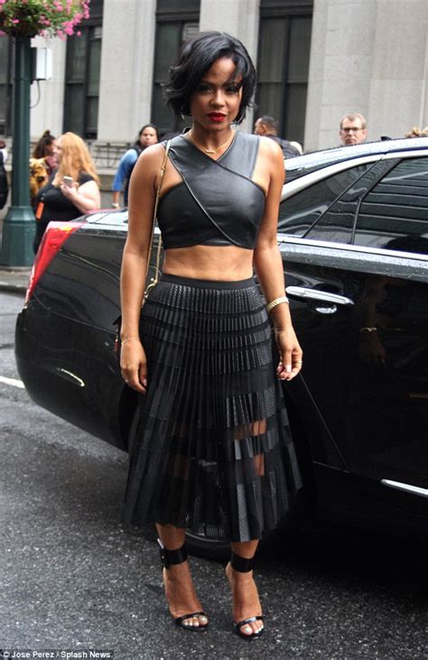 christina milian shows some skin in risqué crop top during nyfw daily mail online
