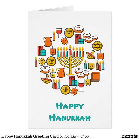 Happy Hanukkah Greeting Card | Zazzle.com | Hanukkah greeting, Happy hanukkah, Hanukkah greeting ...