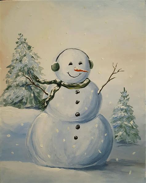 Snowman Painting Class Full Uncorked Creations Binghamton