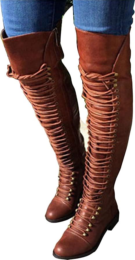 Yhzq Womens Knee High Boots Womens Winter Riding Boots Leather Long