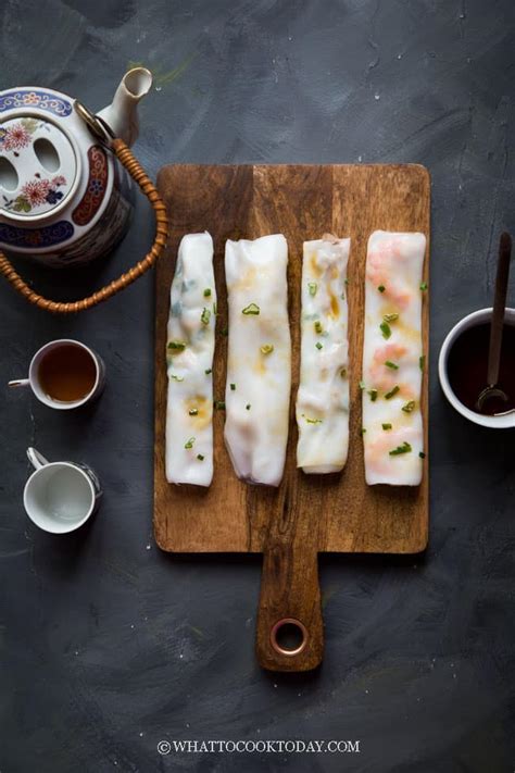 Homemade Cheung Fun Steamed Rice Noodle Rolls 5 Ways