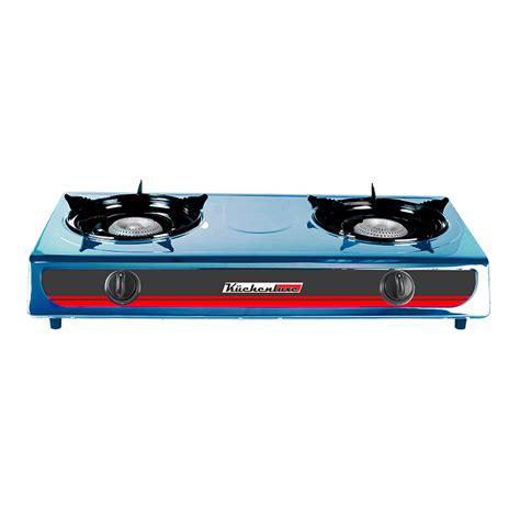 Kuchenluxe Stainless Steel Double Burner Gas Stove Easy Ignite Even