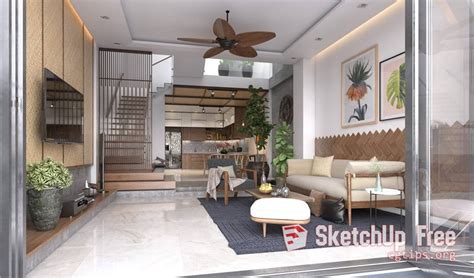 Space planning, color, light, cabinetry. 758 Interior Scene Livingroom Sketchup Model Free Download