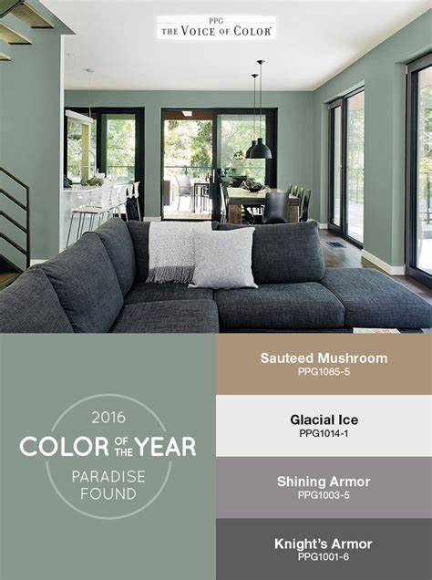 White primary bedroom with a shade of gray. PPG names Paradise Found as Color of the Year 2016! Shades ...