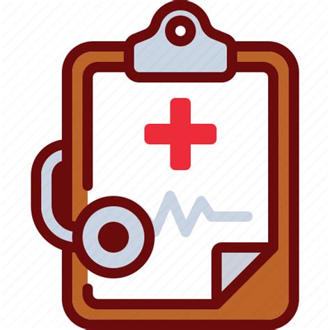 Clipboard Cross Doctor Heartbeat Med Medicine Stethoscope Icon