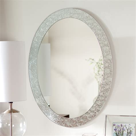 More over oval bathroom mirrors has viewed by 2843 visitor. Décor Wonderland Frameless Crystal Wall Mirror - 23.5W x ...