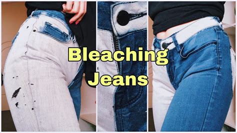 Diy Half Bleached Jeans Youtube