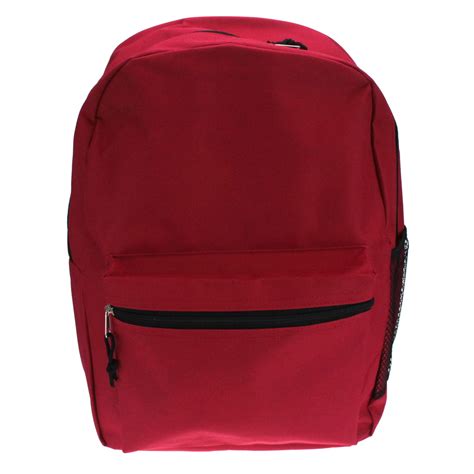 Throw Back Retro Minimal 600d Polyester Old School Backpack Red