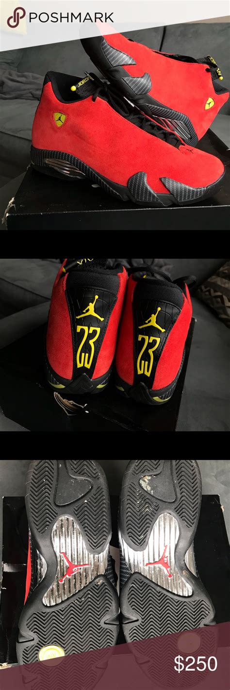 Maybe you would like to learn more about one of these? Pre-Owned Air Jordan 14 "Ferrari" Worn 3 times near perfect condition. Some debris on soles but ...