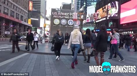 Model Leah Jung Walks Around Nyc Naked With Painted On Jeans Daily