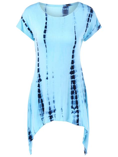 Tie Dyed Tunic Asymmetrical T Shirt Tie Dyed Tops Fashion Tie Dye Tops