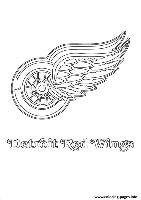 Detroit Red Wings Logo Nhl Hockey Sport Coloring Pages Printable