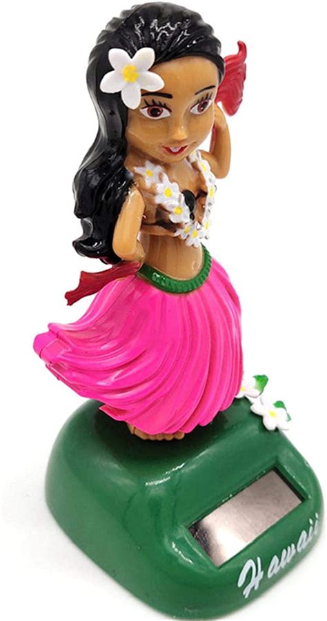 Dashboard Hula Girl Bobble Head Solar Powered Hawaiian Hula Shaking Head Dancing Toy Figure Doll