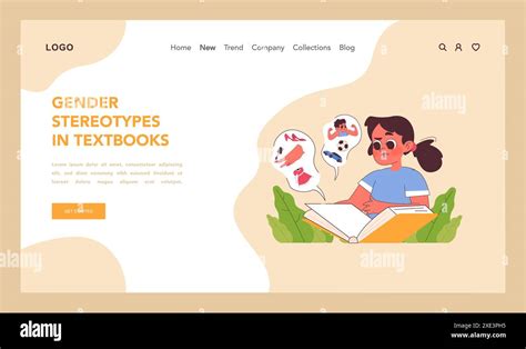 Gender stereotypes in textbooks concept. A thoughtful girl reading a