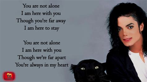 Michel Jackson You Are Not Alone Lyrics Youtube