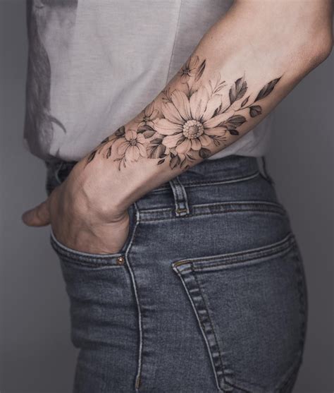 🌻🌸🌿 Floral Arm Tattoo Forearm Flower Tattoo Floral Tattoo Design