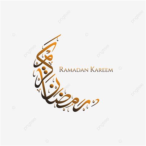 Gambar Desain Ramadan Kareem Dengan Kaligrafi Arab Berbentuk Bulan