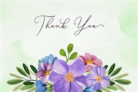 Premium Vector Watercolor Flowers Thank You