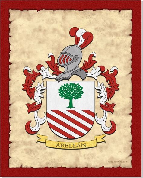 Lámina en formato digital con el escudo heráldico del apellido en 2022