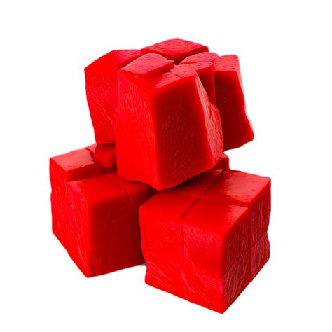 Ai Generative Heap Of Red Jelly Cubes On Transparent Background