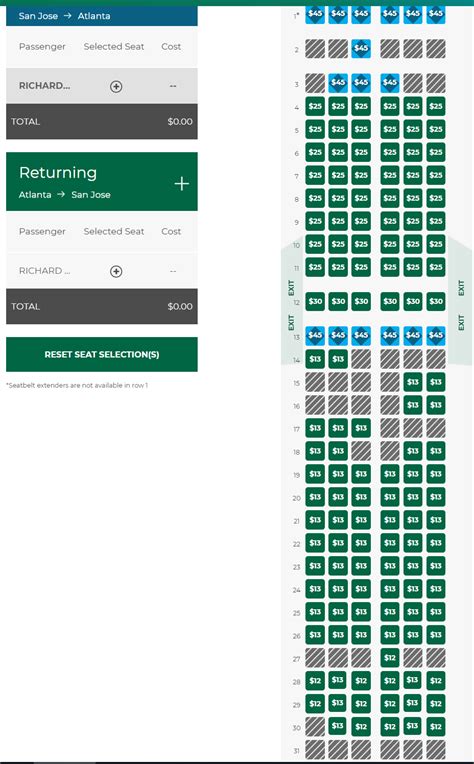 Frontier Airplane Seat Chart
