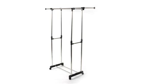 Dual Bar Vertically And Horizontally Stretching Stand Clothing Storage