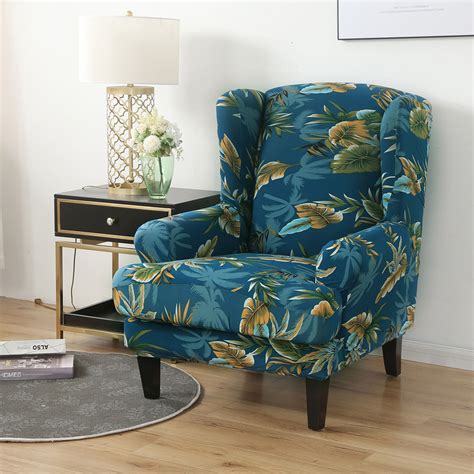 Us Stretch 2 Piece Wing Chair Cover Wingback Armchair Seat Slipcover