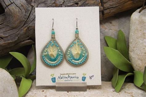 Thread Wrapped Earrings In Beautiful Light Turquoise Light Turquoise