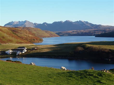 The Cuillin Mountain Range From Harlosh Isle Of Skye Scottish