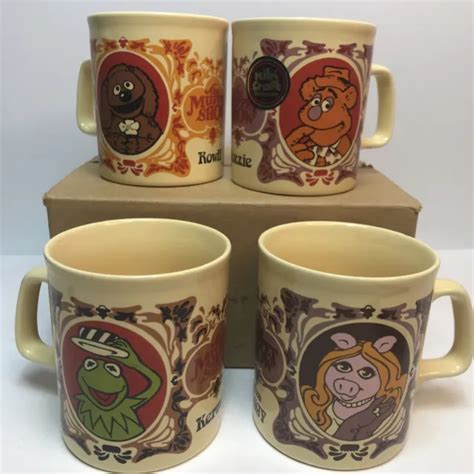 The Muppet Show 1978 Kiln Craft Coffee Mug Set Of 4 Cups Vintage Nos