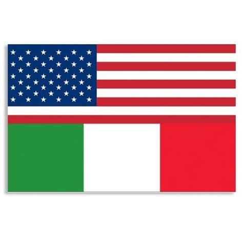 Usa Italy Flags Sticker Italian American Other