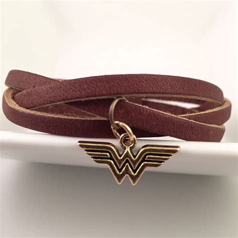 Wonder Woman Bracelet Superhero Leather Bracelet Triple