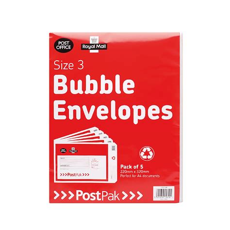 Post Office Postpak Size 3 Bubble Envelopes Pack Of 40 41631