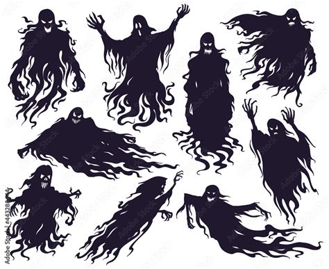 Obraz W Ramie Halloween Evil Spirit Silhouette Scary Nightmare Ghost