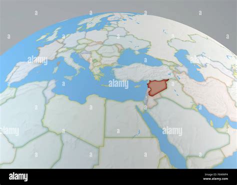 Carte Du Monde De Moyen Orient Avec La Syrie A Parlé Lafrique Du Nord
