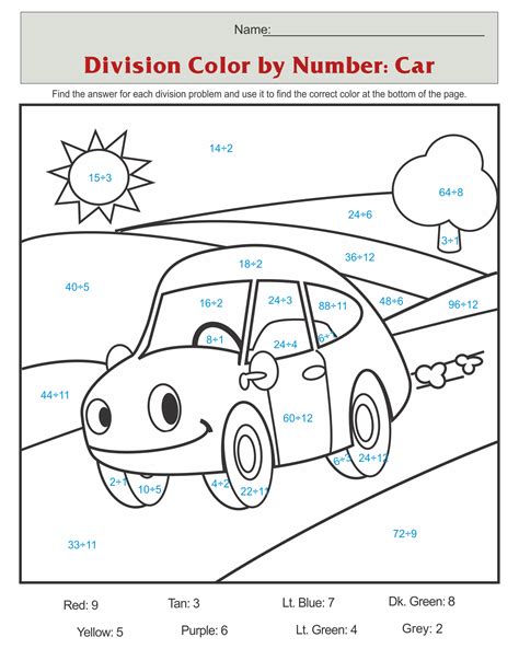 11 Best Car Color By Number Printables Pdf For Free At Printablee