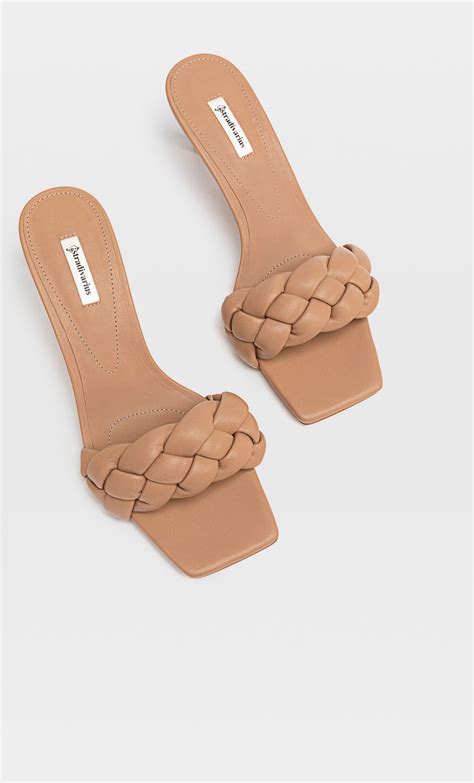 Sandalias tacón acolchadas trenzadas null de mujer Stradivarius